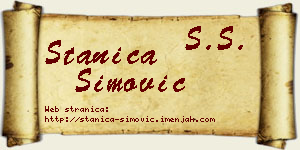 Stanica Simović vizit kartica